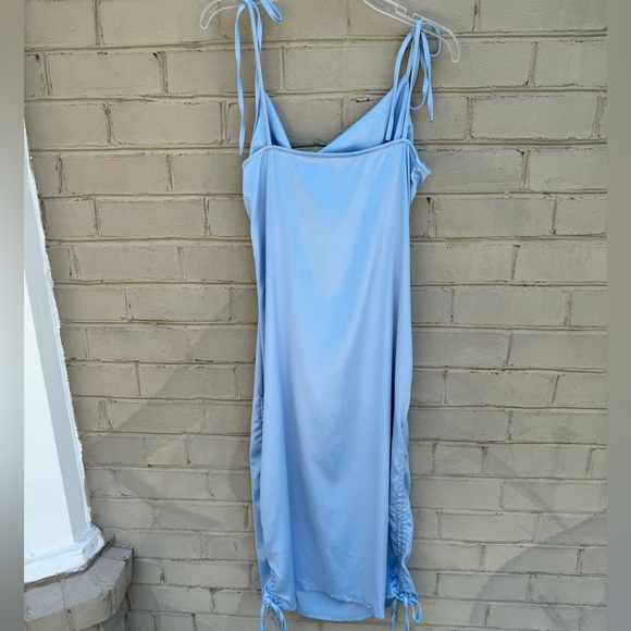 NWT Half Island Fashion Blue Satin Mini Cinch Dress Size XL - Picture 10 of 16